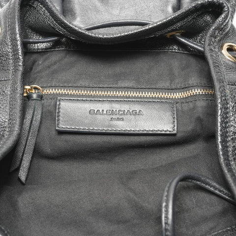 BALENCIAGA Leather Classic Traveler Backpack  Daypack black WS23657