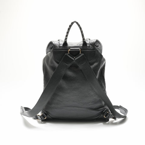 BALENCIAGA Leather Classic Traveler Backpack  Daypack black WS23657