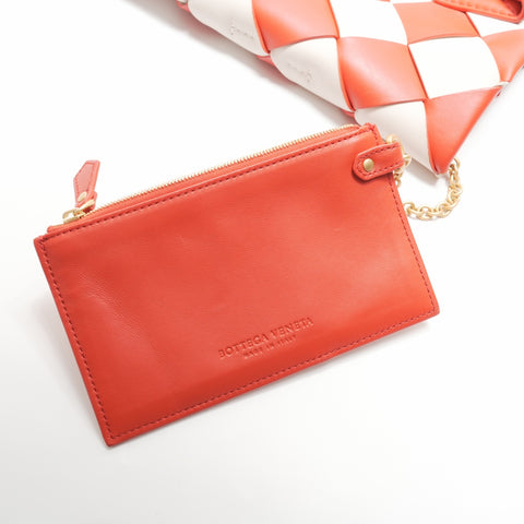 BOTTEGAVENETA Poppy Mist Intrecciato in White Lambskin Tote Bag Red WS23658