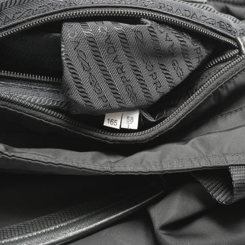 PRADA Nylon Triangle Logo 2way Tote Bag black WS23660