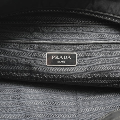 PRADA Nylon Triangle Logo 2way Tote Bag black WS23660