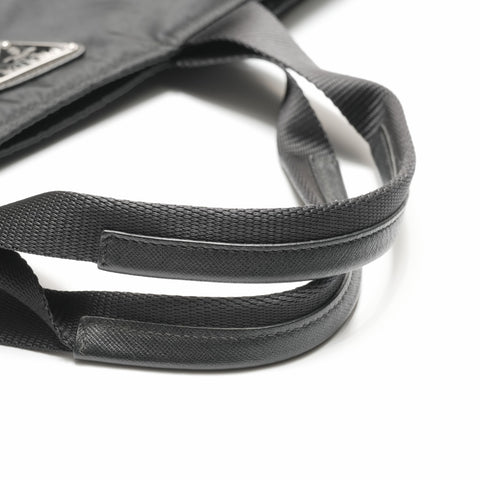 PRADA Nylon Triangle Logo 2way Tote Bag black WS23660