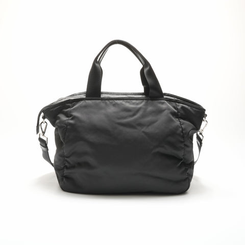 PRADA Nylon Triangle Logo 2way Tote Bag black WS23660