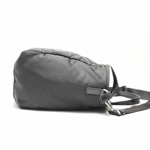 PRADA Nylon Triangle Logo 2way Tote Bag black WS23660