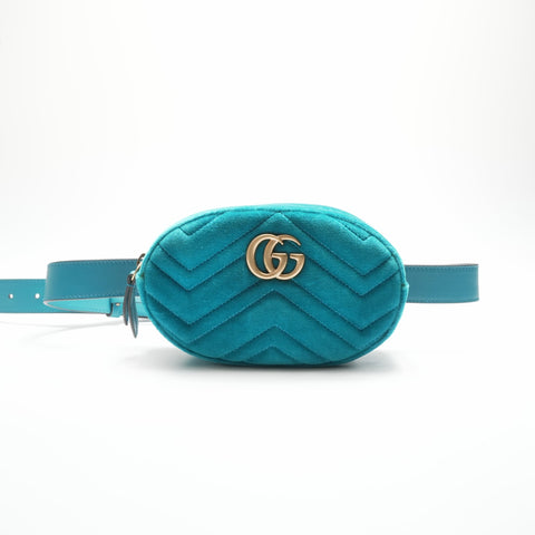 GUCCI GG Marmont Velour Waist bag blue WS23661