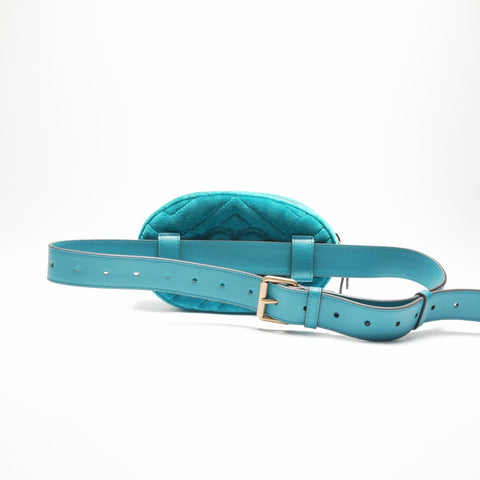 GUCCI GG Marmont Velour Waist bag blue WS23661