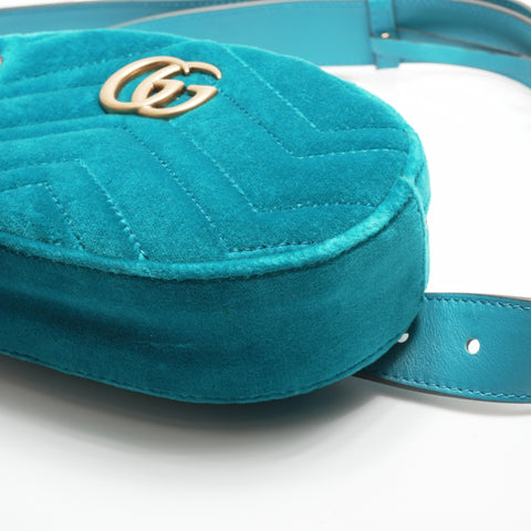 GUCCI GG Marmont Velour Waist bag blue WS23661