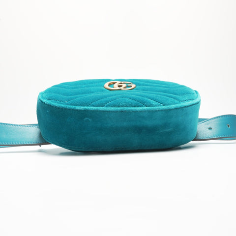 GUCCI GG Marmont Velour Waist bag blue WS23661