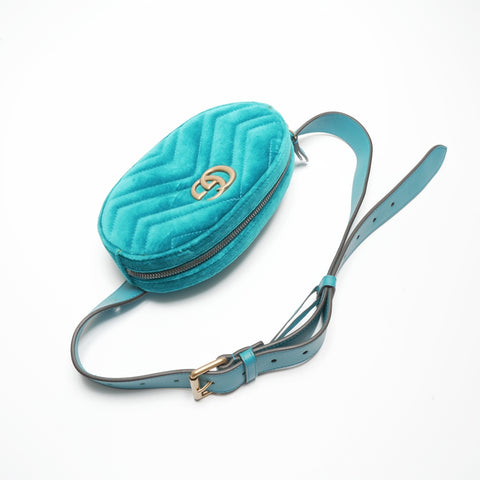 GUCCI GG Marmont Velour Waist bag blue WS23661