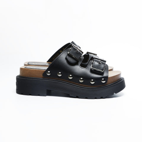 Christian Dior Platform flats, leather, size 35 (8.7"), MD0222 Sandals black WS23663