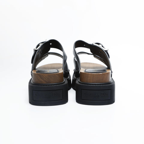 Christian Dior Platform flats, leather, size 35 (8.7"), MD0222 Sandals black WS23663