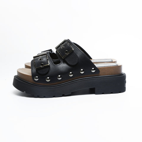 Christian Dior Platform flats, leather, size 35 (8.7"), MD0222 Sandals black WS23663