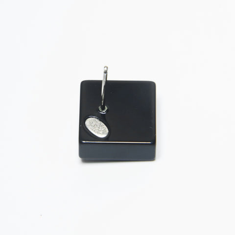 CHANEL 05A 2005 COCO Mark Square Rhinestone Pierce black WS23668