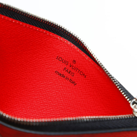 LOUIS VUITTON Taigarama Coin Card Holder Monogram Card Case Red WS23674