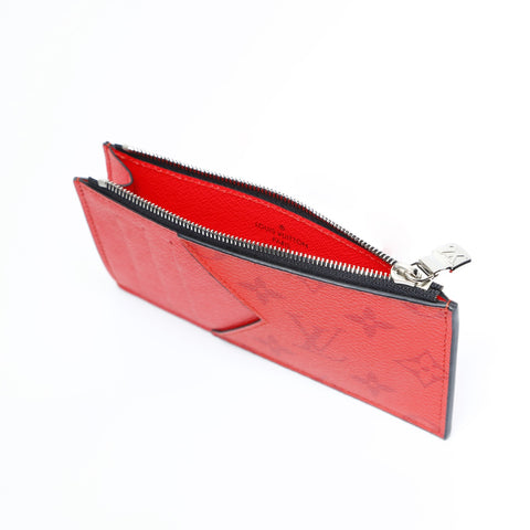 LOUIS VUITTON Taigarama Coin Card Holder Monogram Card Case Red WS23674