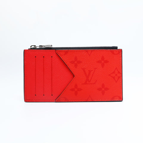 LOUIS VUITTON Taigarama Coin Card Holder Monogram Card Case Red WS23674