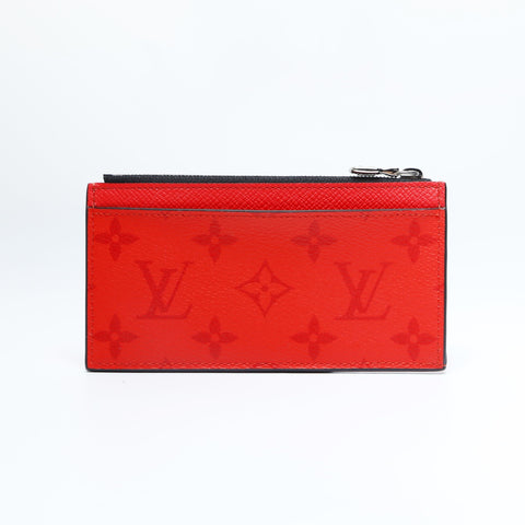 LOUIS VUITTON Taigarama Coin Card Holder Monogram Card Case Red WS23674