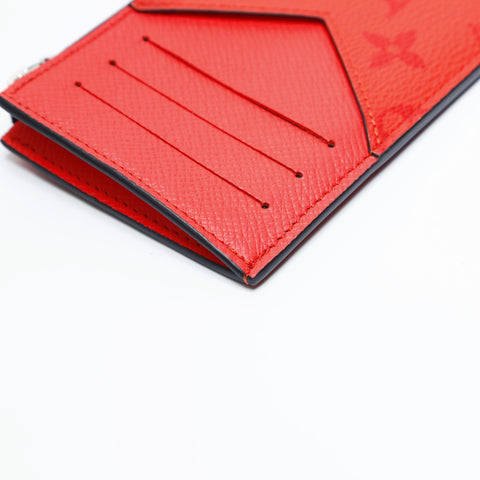 LOUIS VUITTON Taigarama Coin Card Holder Monogram Card Case Red WS23674