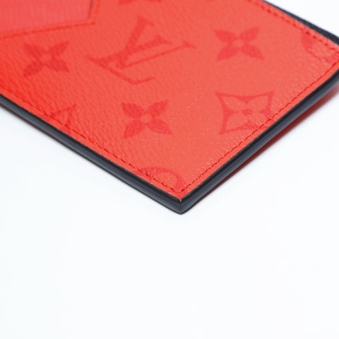 LOUIS VUITTON Taigarama Coin Card Holder Monogram Card Case Red WS23674