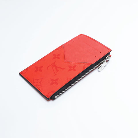 LOUIS VUITTON Taigarama Coin Card Holder Monogram Card Case Red WS23674