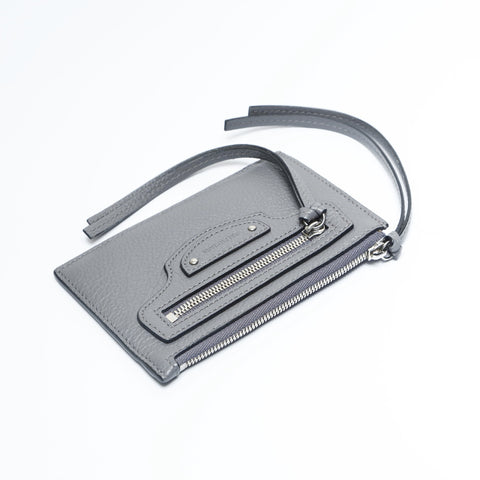 BALENCIAGA Neo Classic Leather Coin Card Case gray WS23675
