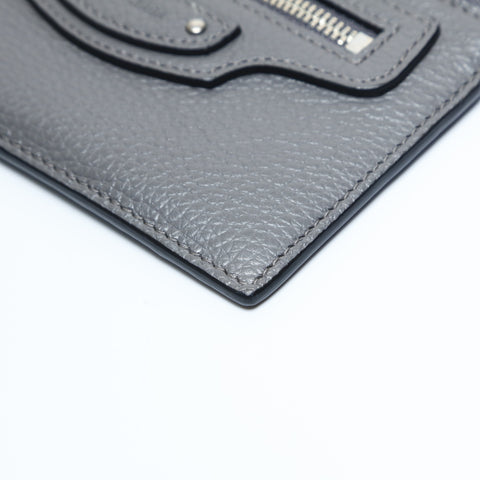 BALENCIAGA Neo Classic Leather Coin Card Case gray WS23675