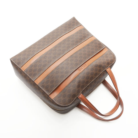 CELINE Macadam PVC Handbag Brown WS23679