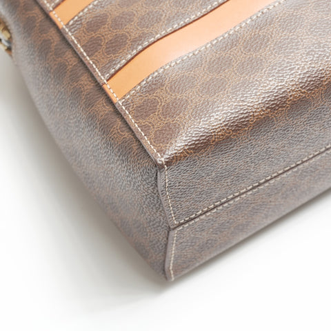 CELINE Macadam PVC Handbag Brown WS23679