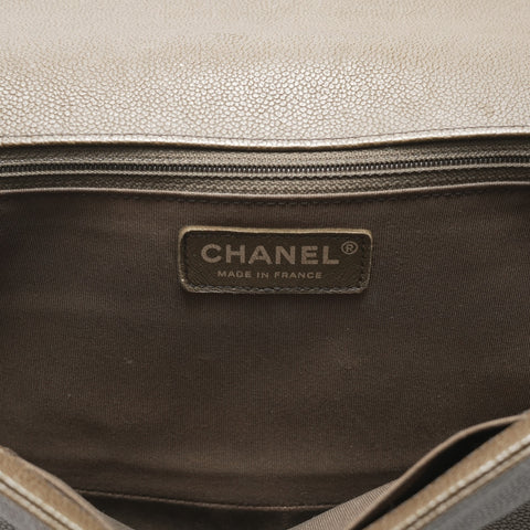 CHANEL No. 23 2016-2017 Caviar Skin Boy Chain Shoulder Bag khaki WS23680
