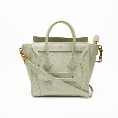 CELINE Luggage Nano 2way Leather Shoulder Bag green WS23698