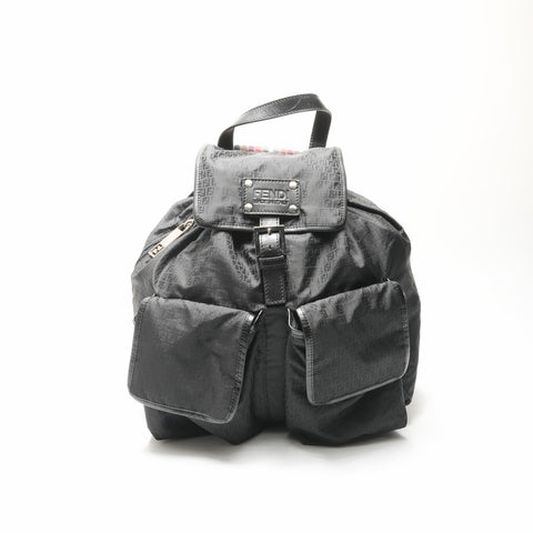 FENDI Zucchino Nylon Backpack  Daypack black WS23703