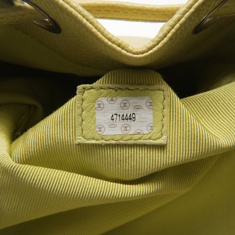 CHANEL No. 4 1996-1997 Caviar Skin Shoulder Bag yellow WS23706
