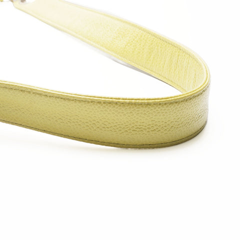 CHANEL No. 4 1996-1997 Caviar Skin Shoulder Bag yellow WS23706