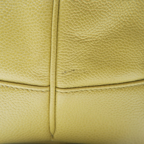 CHANEL No. 4 1996-1997 Caviar Skin Shoulder Bag yellow WS23706