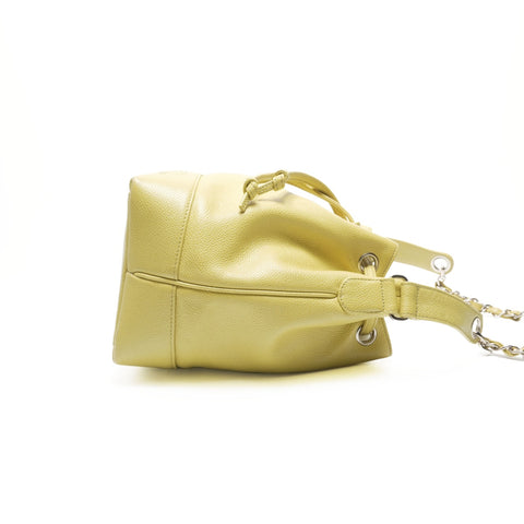 CHANEL No. 4 1996-1997 Caviar Skin Shoulder Bag yellow WS23706