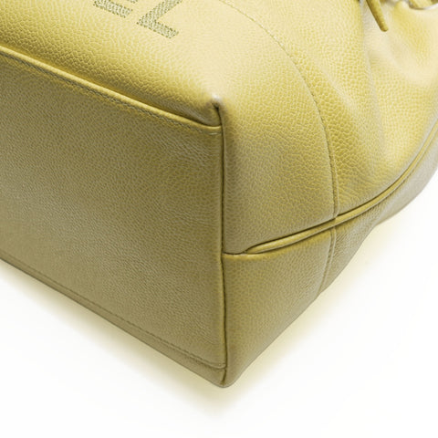 CHANEL No. 4 1996-1997 Caviar Skin Shoulder Bag yellow WS23706