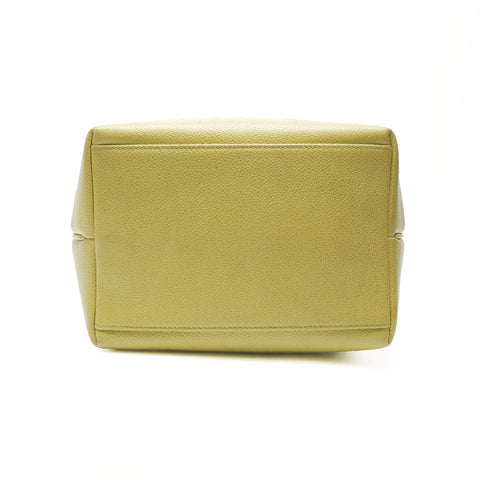 CHANEL No. 4 1996-1997 Caviar Skin Shoulder Bag yellow WS23706