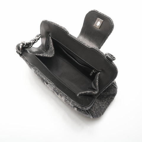 CHANEL 10th series Tweed COCO Mark Shoulder Bag gray WS23707