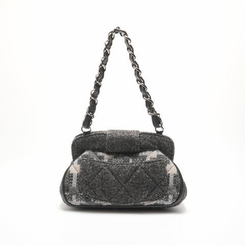 CHANEL 10th series Tweed COCO Mark Shoulder Bag gray WS23707