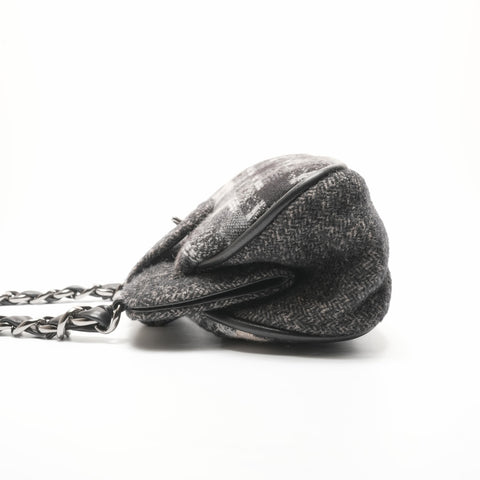 CHANEL 10th series Tweed COCO Mark Shoulder Bag gray WS23707