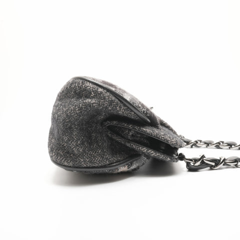 CHANEL 10th series Tweed COCO Mark Shoulder Bag gray WS23707
