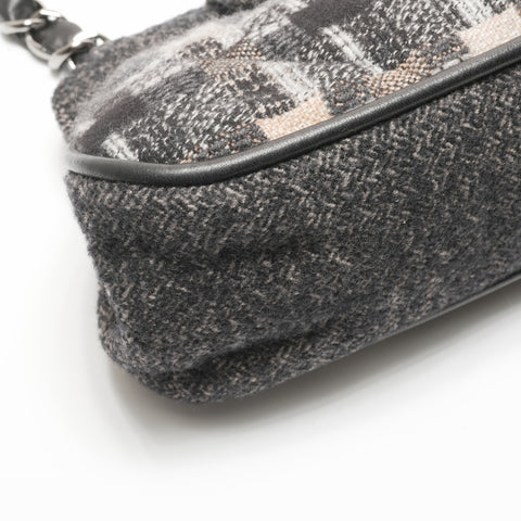 CHANEL 10th series Tweed COCO Mark Shoulder Bag gray WS23707