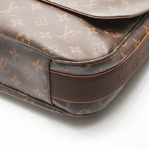 LOUIS VUITTON 2009 Monogram Messenger Bobur MM Shoulder Bag Brown WS23712