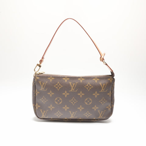 LOUIS VUITTON 2002 Monogram Pochette Accessoires Shoulder Bag Brown WS23717