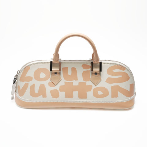 LOUIS VUITTON 2001 Graffiti Alma Horizontal Handbag White beige WS23722