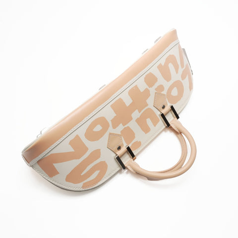 LOUIS VUITTON 2001 Graffiti Alma Horizontal Handbag White beige WS23722