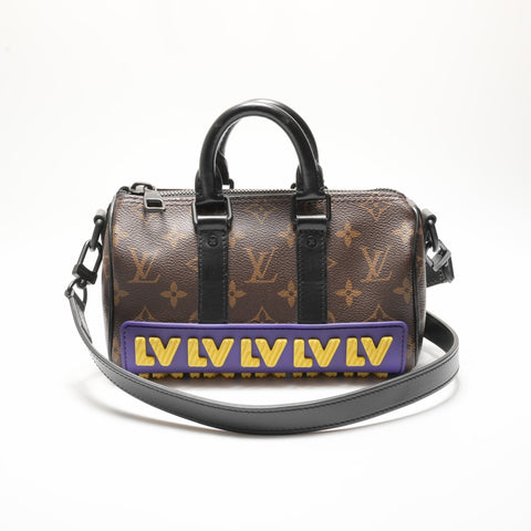 LOUIS VUITTON Monogram Keepall XS LV Rubber Shoulder Bag Brown WS23727