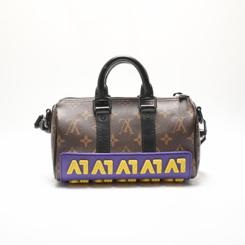 LOUIS VUITTON Monogram Keepall XS LV Rubber Shoulder Bag Brown WS23727