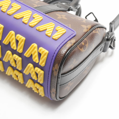 LOUIS VUITTON Monogram Keepall XS LV Rubber Shoulder Bag Brown WS23727