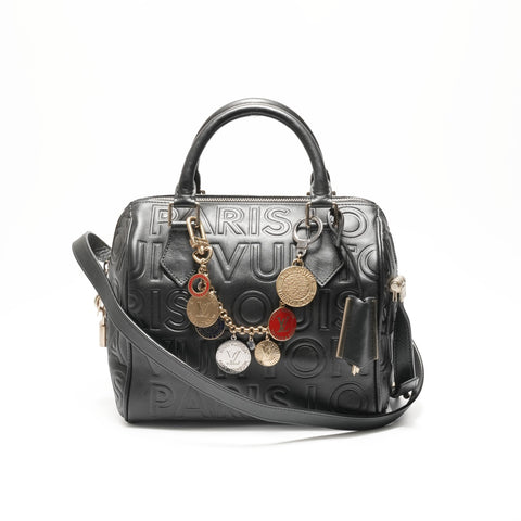 LOUIS VUITTON 2008 Paris Speedy Mini Paris Limited Edition Handbag black WS23730
